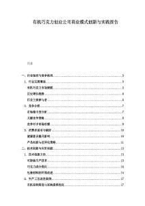 有機(jī)巧克力創(chuàng)業(yè)公司商業(yè)模式創(chuàng)新與實(shí)踐報(bào)告