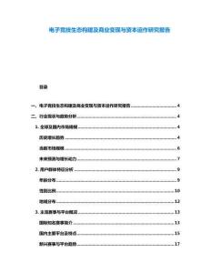 電子競技生態構建及商業變現與資本運作研究報告