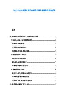 2025-2030中国文博产业发展公共文化服务市场分析研