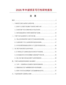 2026年中胡項目可行性研究報告