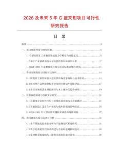 2026及未來5年G型夾鉗項目可行性研究報告