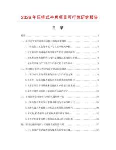 2026年壓排式牛角項目可行性研究報告