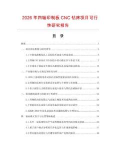 2026年四軸印制板CNC鉆床項目可行性研究報告
