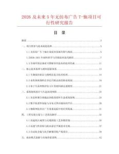 2026及未來5年無紡布廣告T-恤項目可行性研究報告