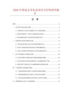 2026年钟表文具礼品项目可行性研究报告