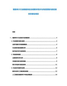 稽查審計行業數據供應合規要求需求與風險管理內部控制體系健全規劃