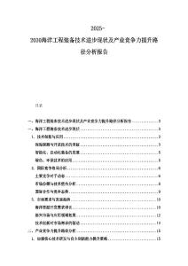 2025-2030海洋工程裝備技術進步現狀及產業競爭力提升路徑分析報告