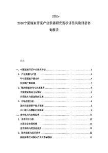 2025-2030寧夏煤炭開采產業供需研究現狀評估風險評估咨詢報告