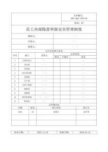 员工内部隐患举报安全管理制度