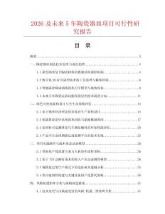 2026及未来5年陶瓷器皿项目可行性研究报告