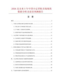 2026及未来5年中国小定型机市场现状数据分析及前景预测报告