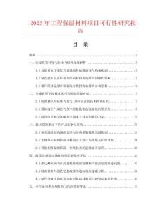 2026年工程保溫材料項目可行性研究報告