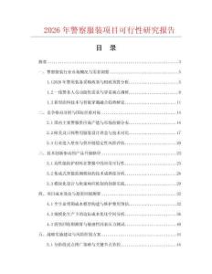 2026年警察服裝項目可行性研究報告