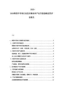 2025-2030韓國半導(dǎo)體行業(yè)技術(shù)壁壘和產(chǎn)業(yè)升級戰(zhàn)略投資評估報告