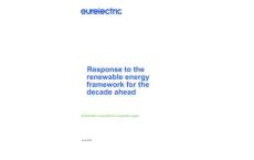 欧洲电力联盟-对未来十年可再生能源框架的回应 Response to the renewable energy framework for the decade ahead