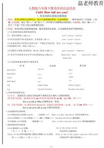26新六（下）英語(yǔ)期末沖刺語(yǔ)法專(zhuān)項(xiàng)練習(xí)《人教版》