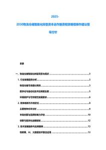 2025-2030物流倉儲智能化轉型資本運作融資租賃繼續操作建議指導方針