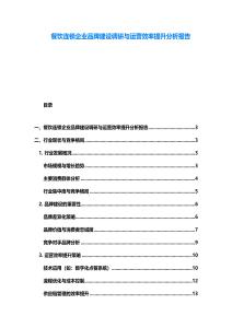 餐飲連鎖企業(yè)品牌建設(shè)調(diào)研與運(yùn)營效率提升分析報(bào)告