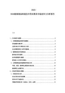 2025-2030航海裝備制造技術(shù)供應(yīng)需求市場(chǎng)競(jìng)爭(zhēng)力分析報(bào)告