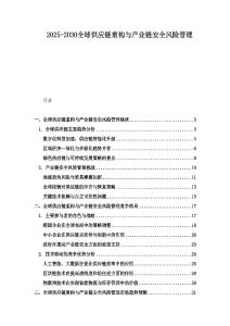 2025-2030全球供應鏈重構與產業鏈安全風險管理