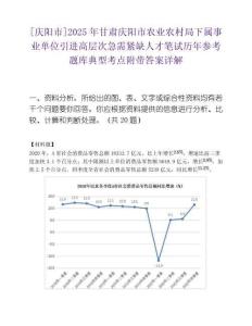 [慶陽市]2025年甘肅慶陽市農(nóng)業(yè)農(nóng)村局下屬事業(yè)單位引進(jìn)高層次急需緊缺人才筆試歷年參考題庫典型考點(diǎn)附帶答案詳解