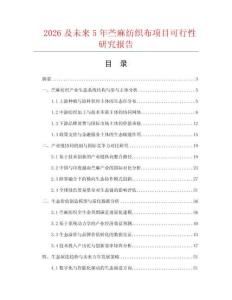 2026及未來5年苧麻紡織布項(xiàng)目可行性研究報告