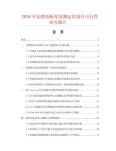 2026年瓦楞紙板厚度測定儀項目可行性研究報告
