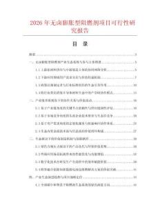 2026年無鹵膨脹型阻燃劑項目可行性研究報告