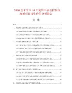 2026及未來5-10年旋轉手表盒控制線路板項目投資價值分析報告