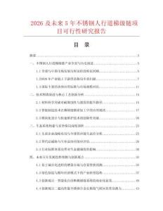 2026及未來5年不銹鋼人行道梯級鏈項目可行性研究報告