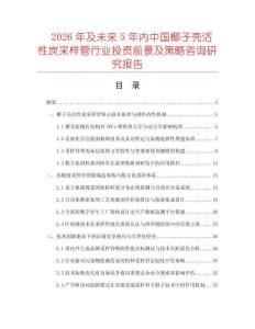 2026年及未来5年内中国椰子壳活性炭采样管行业投资前景及策略咨询研究报告