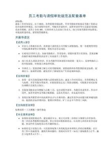 员工考勤与请假审批规范及配套表单——涵盖工作时间设定、打卡规则、各类假期审批标准、异常考勤处理机制及考勤工资联动的全流程管理规范