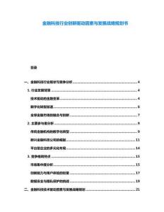 金融科技行業創新驅動因素與發展戰略規劃書