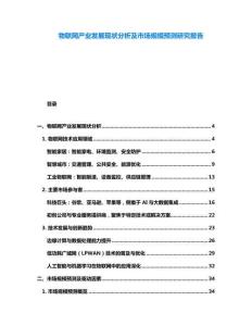 物聯網產業發展現狀分析及市場規模預測研究報告