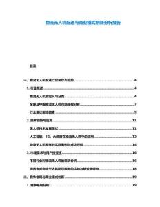 物流無人機(jī)配送與商業(yè)模式創(chuàng)新分析報告