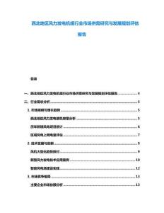 西北地區(qū)風力發(fā)電機組行業(yè)市場供需研究與發(fā)展規(guī)劃評估報告