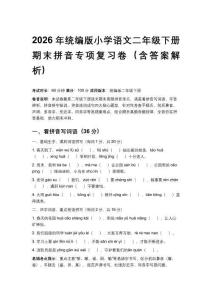 2026年統編版小學語文二年級下冊期末拼音專項復習卷（含答案解析）