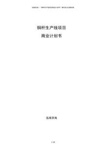 铜杆生产线项目商业计划书