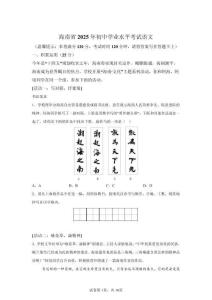 海南省2025年中考語文試卷真題及答案詳解（精校打印版）