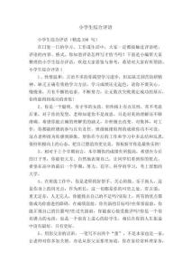 小學生綜合評語