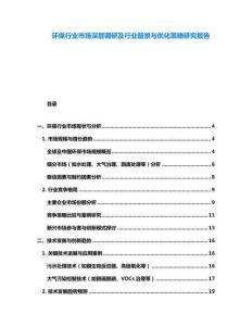 環(huán)保行業(yè)市場深層調(diào)研及行業(yè)前景與優(yōu)化策略研究報(bào)告