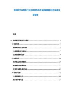 物聯(lián)網(wǎng)平臺(tái)服務(wù)行業(yè)市場競爭態(tài)勢(shì)及數(shù)據(jù)服務(wù)技術(shù)深度分析報(bào)告