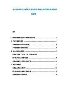 物聯(lián)網(wǎng)設(shè)備開發(fā)行業(yè)市場發(fā)展現(xiàn)狀評估及投資方向規(guī)劃研究報告