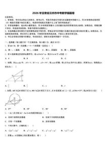 2026年甘肃省兰州市中考数学猜题卷（含答案解析）