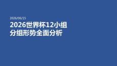 2026世界杯12小组分组形势全面分析