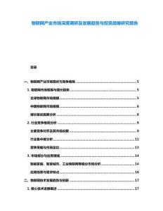 物联网产业市场深度调研及发展趋势与投资战略研究报告