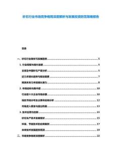 砂石行業市場競爭格局深度解析與發展投資防范策略報告