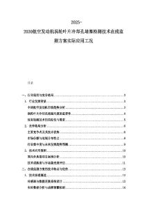 2025-2030航空發動機渦輪葉片冷卻孔堵塞檢測技術在線監測方案實際應用工況