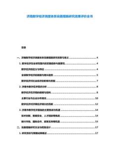 济南数字经济测度体系完善措施研究效果评价全书