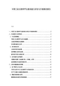 中國工業(yè)互聯(lián)網(wǎng)平臺(tái)服務(wù)能力評估與升級路徑報(bào)告